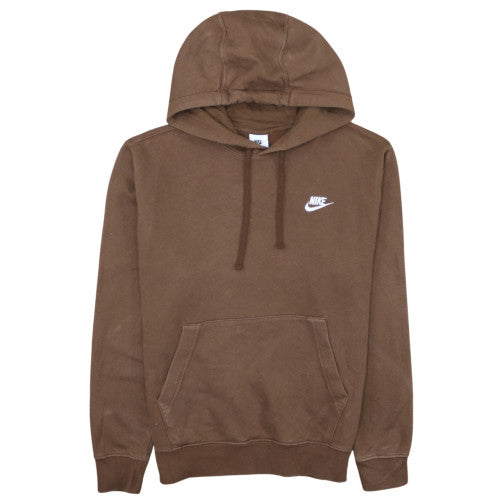 Nike Men's Brown Pullover Hoodie M Fleece Logo Sweatshirt