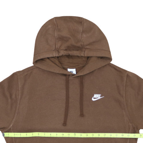 Nike Men's Brown Pullover Hoodie M Fleece Logo Sweatshirt
