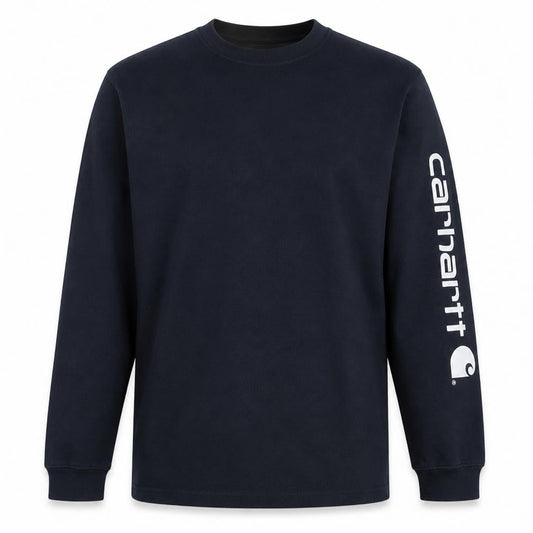 Carhartt Men's Black Long Sleeve Logo Pullover Sweatshirt L