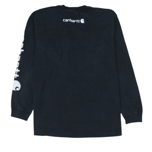 Carhartt Men's Black Long Sleeve Logo Pullover Sweatshirt L