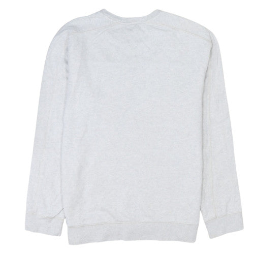 Calvin Klein Jeans Men's Grey Logo Crew Neck Cotton Sweatshirt L
