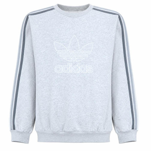 Adidas Men's Grey Crew Neck Pullover Sweatshirt Size M