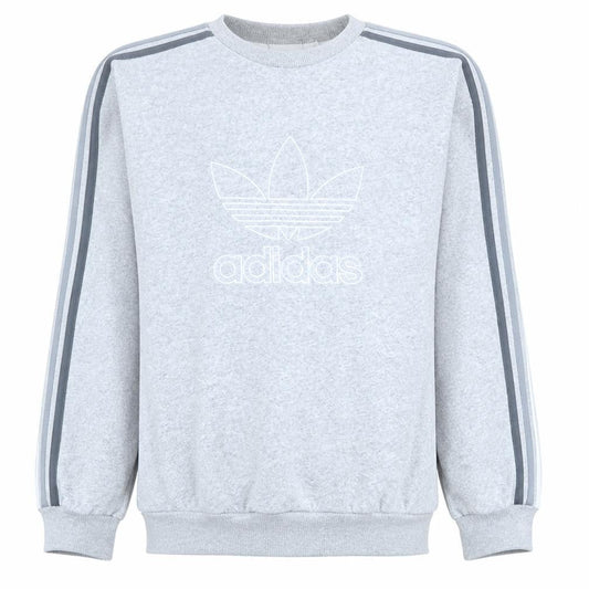 Adidas Men's Grey Crew Neck Pullover Sweatshirt Size M