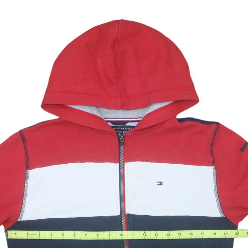 Tommy Hilfiger Teens Red Blue Full Zip Hoodie XL (20) Cotton Blend