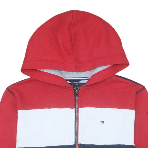 Tommy Hilfiger Teens Red Blue Full Zip Hoodie XL (20) Cotton Blend