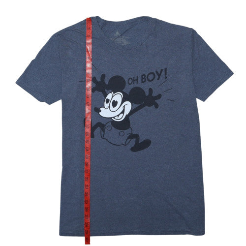 Disney Women's Blue Mickey Mouse Oh Boy! Graphic T-Shirt Size L