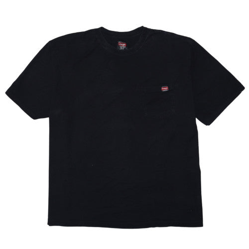 Wrangler Men's Black 4XL Pocket Crew Neck Cotton T-Shirt