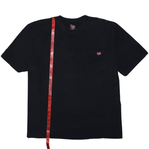 Wrangler Men's Black 4XL Pocket Crew Neck Cotton T-Shirt