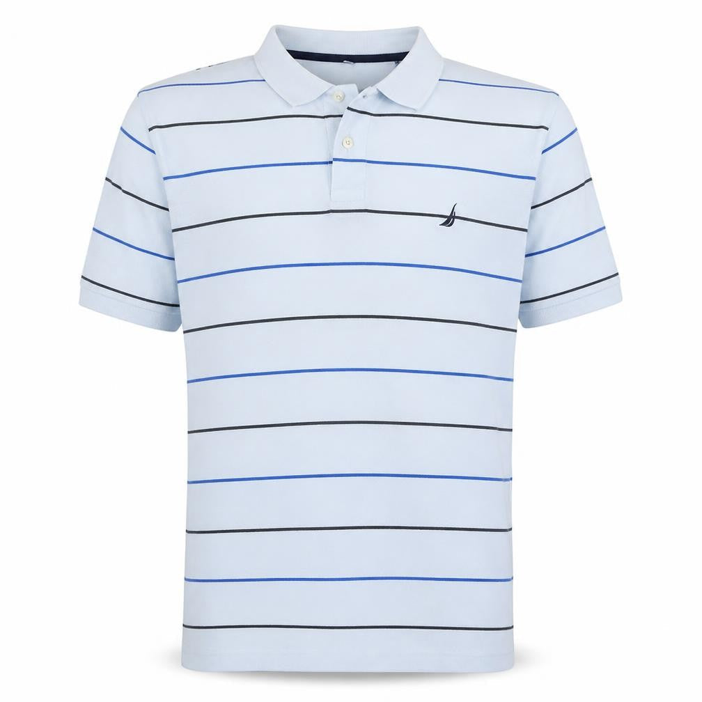 Nautica Men's White Striped Cotton Polo Shirt XL