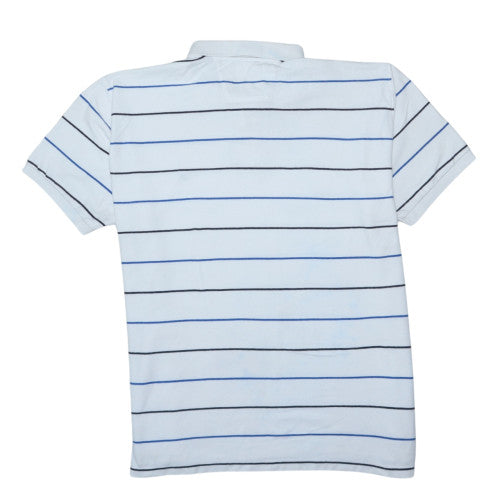 Nautica Men's White Striped Cotton Polo Shirt XL