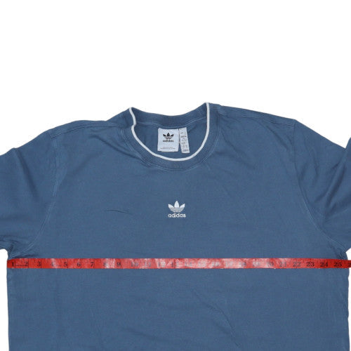 Adidas Men's Blue 3XL Short Sleeve Cotton Crew Neck T-Shirt