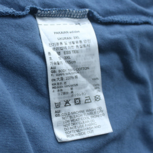 Adidas Men's Blue 3XL Short Sleeve Cotton Crew Neck T-Shirt