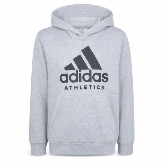 Adidas Mens Grey Hoodie Athletics Pullover Sweatshirt Size M