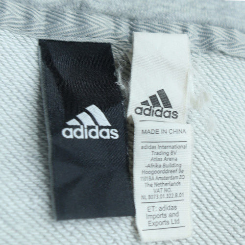 Adidas Mens Grey Hoodie Athletics Pullover Sweatshirt Size M