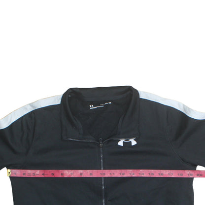Back view of Under Armour boys’ black full zip sweatshirt, size 158, sports top