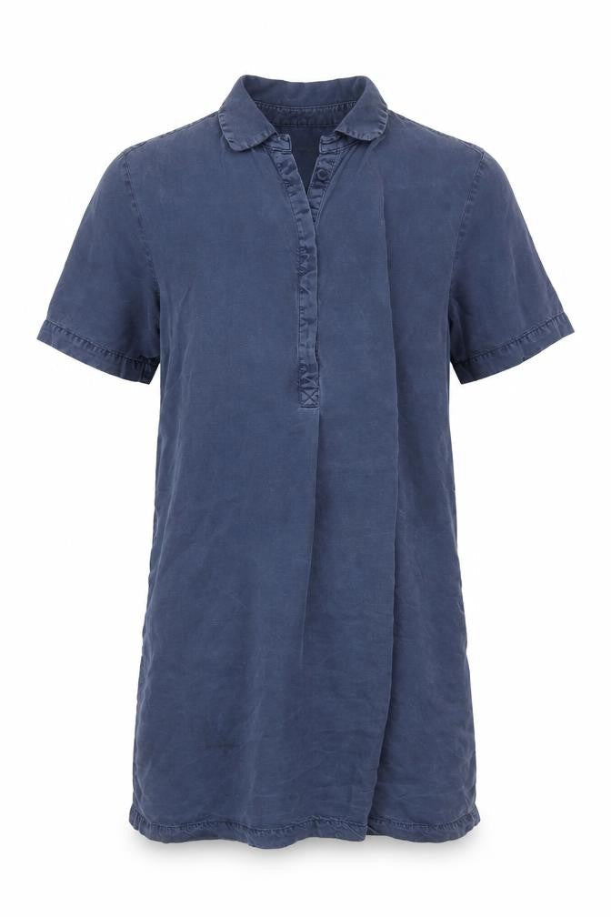 Marks & Spencer Men's Blue Lyocell Short Sleeve Button-Up Shirt L