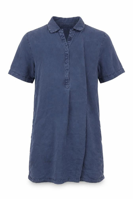 Marks & Spencer Men's Blue Lyocell Short Sleeve Button-Up Shirt L