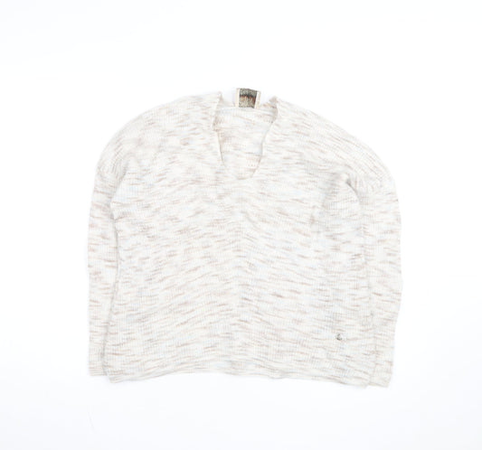 Mos Mosh Women's Beige Wool Alpaca V-Neck Knit Jumper Size M