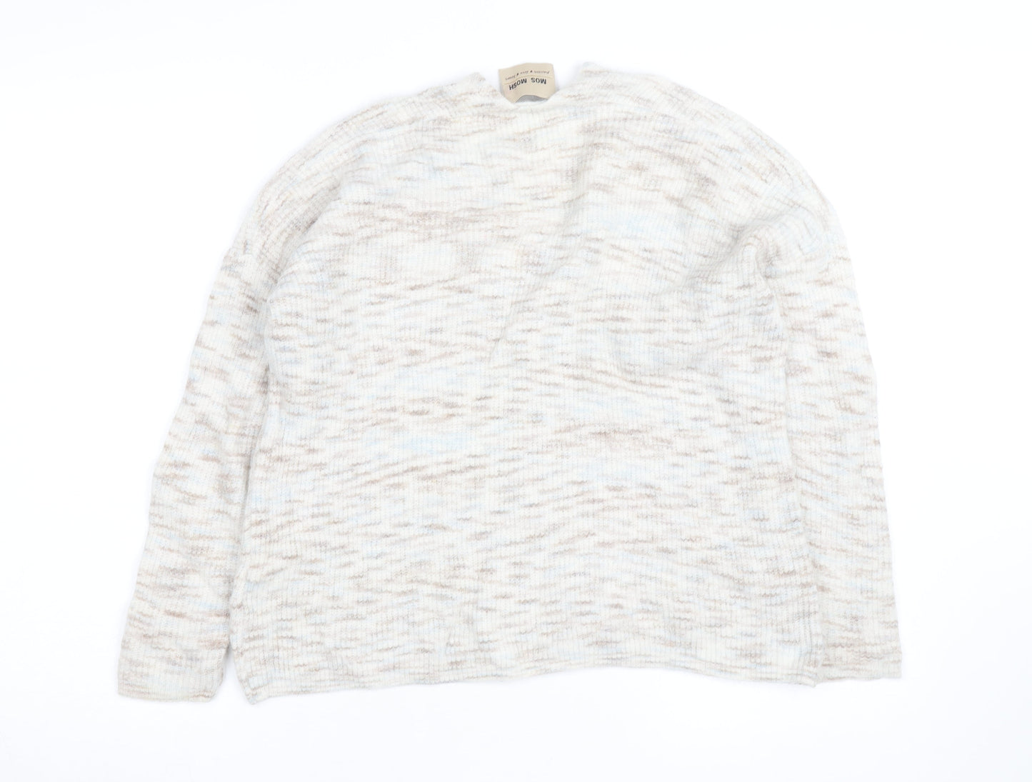 Mos Mosh Women's Beige Wool Alpaca V-Neck Knit Jumper Size M