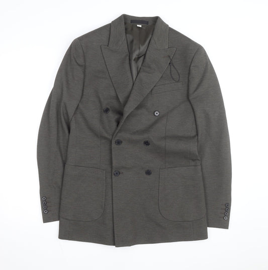 Marks and Spencer Men's Green Wool Blend Regular Fit Blazer 38R