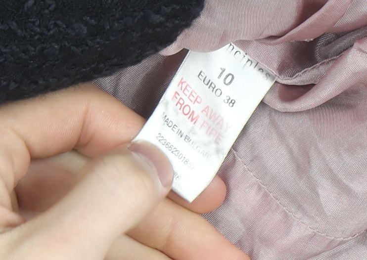 Principles Women’s Black Wool Blend Petite Blazer Jacket Size 10