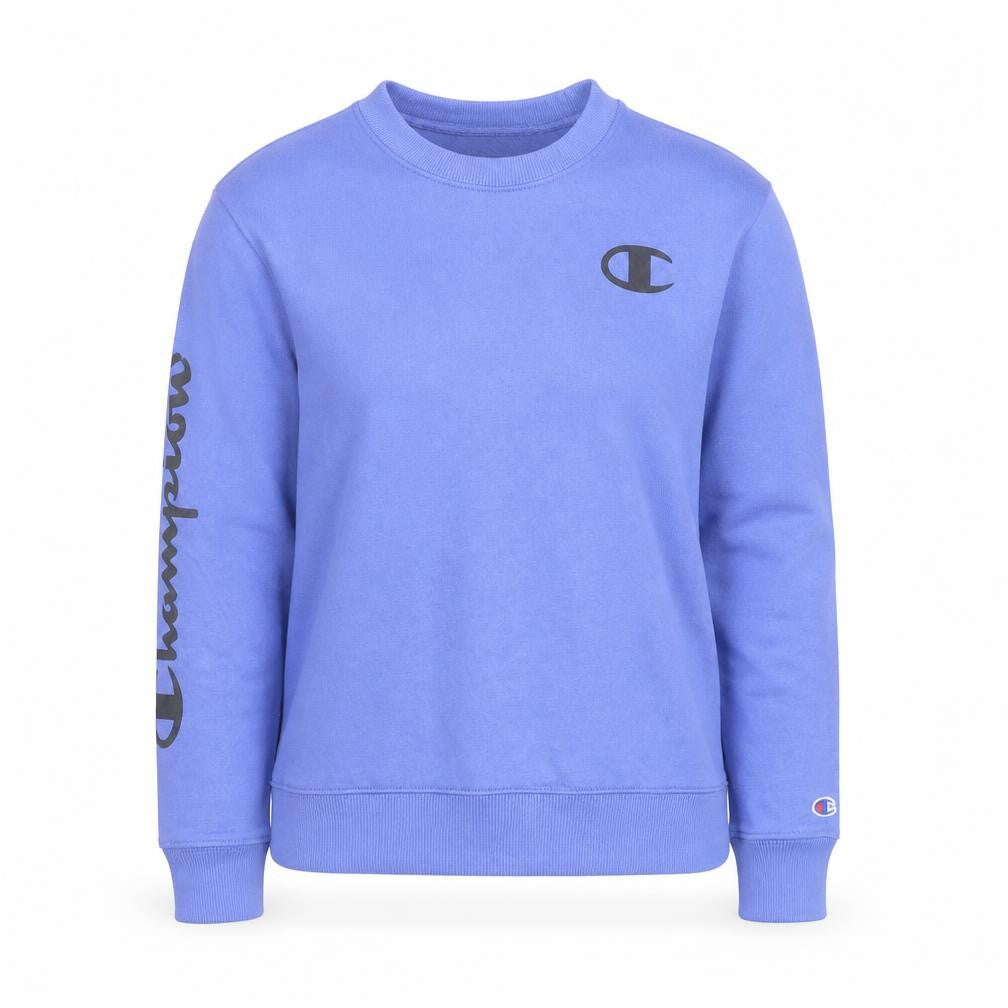 Champion Women Blue Logo Crew Neck Pullover Sweatshirt Size M
