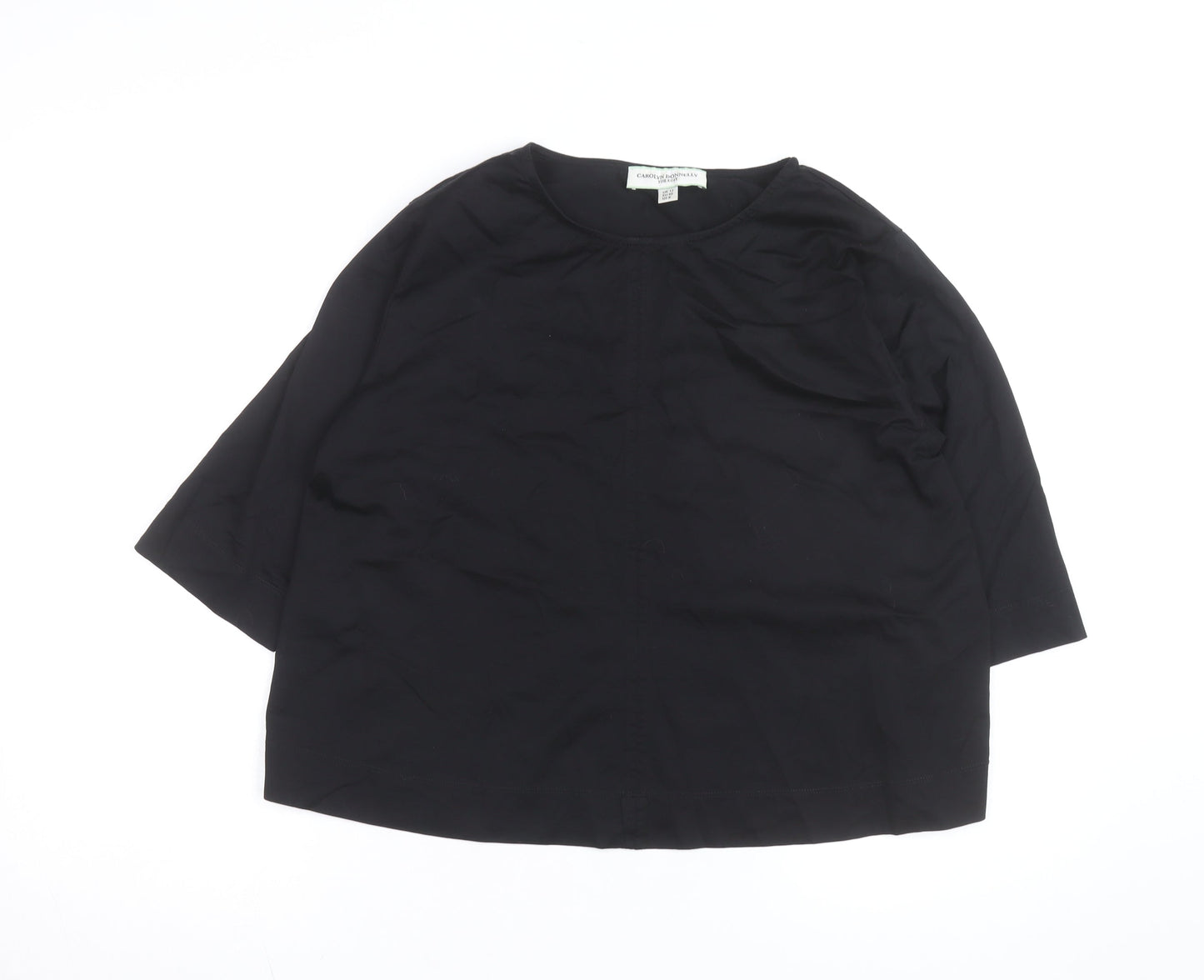 Carolyn Donnelly The Edit Women's Black Cotton Blouse UK 12 Relaxed Fit