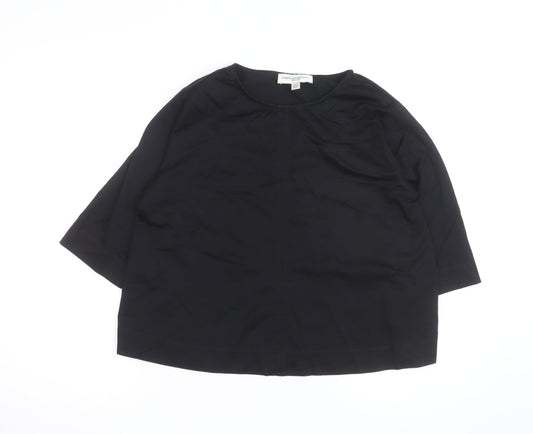 Carolyn Donnelly The Edit Women's Black Cotton Blouse UK 12 Relaxed Fit