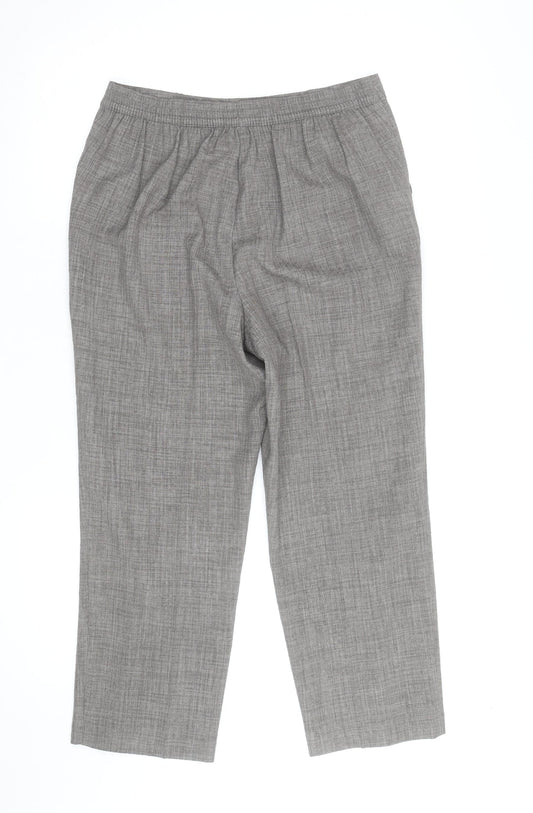 Honor Millburn Women’s Grey Size 12 Elastic Waist Straight Leg Trousers