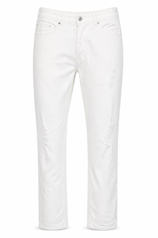 Next Women’s White Relaxed Skinny Jeans Size 10R Distressed Denim
