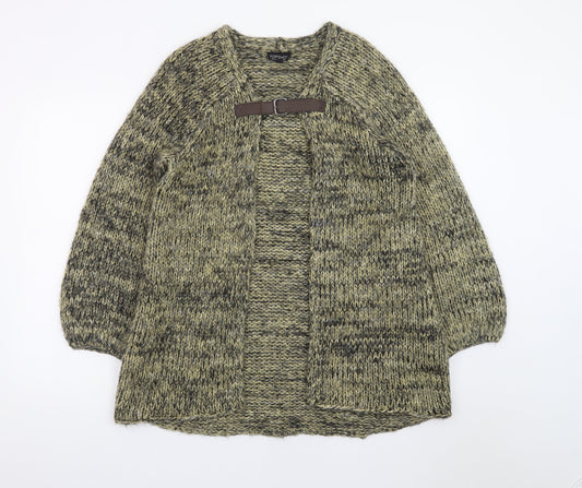 Topshop Women Green Chunky-Knit Cardigan UK 8 Wrap Style