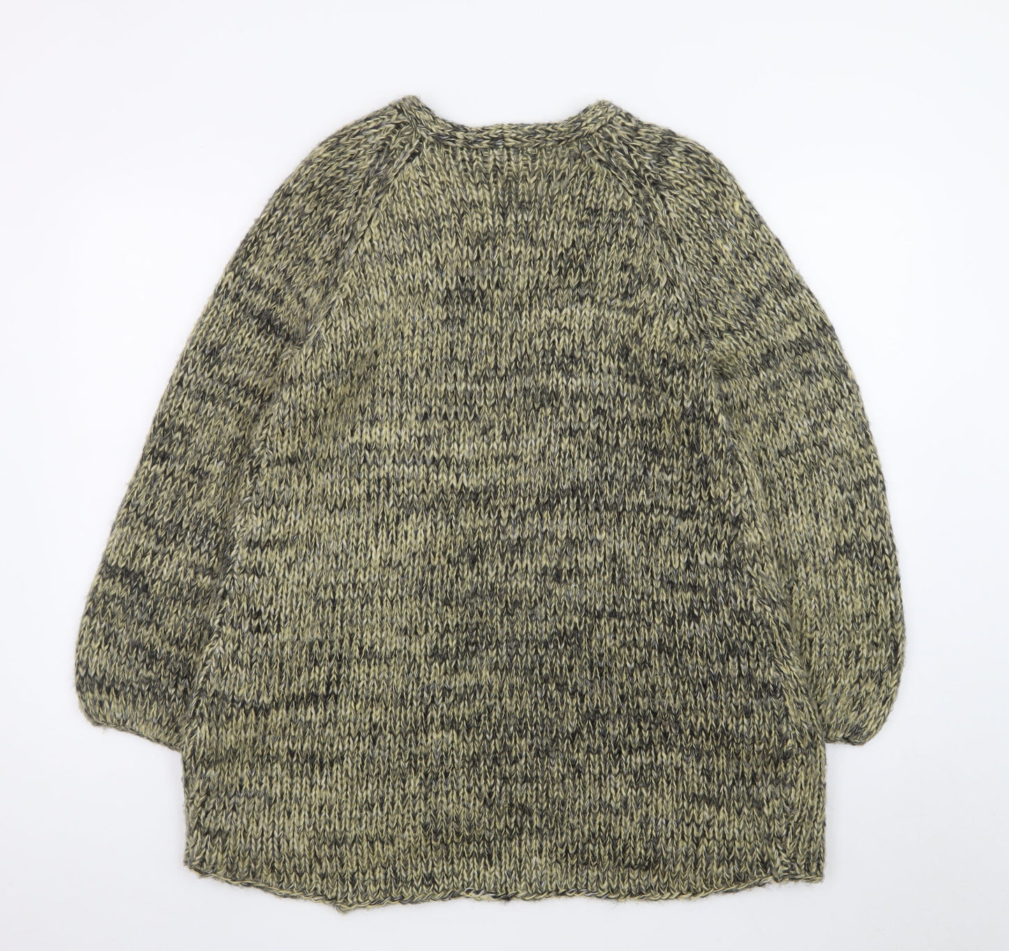 Topshop Women Green Chunky-Knit Cardigan UK 8 Wrap Style