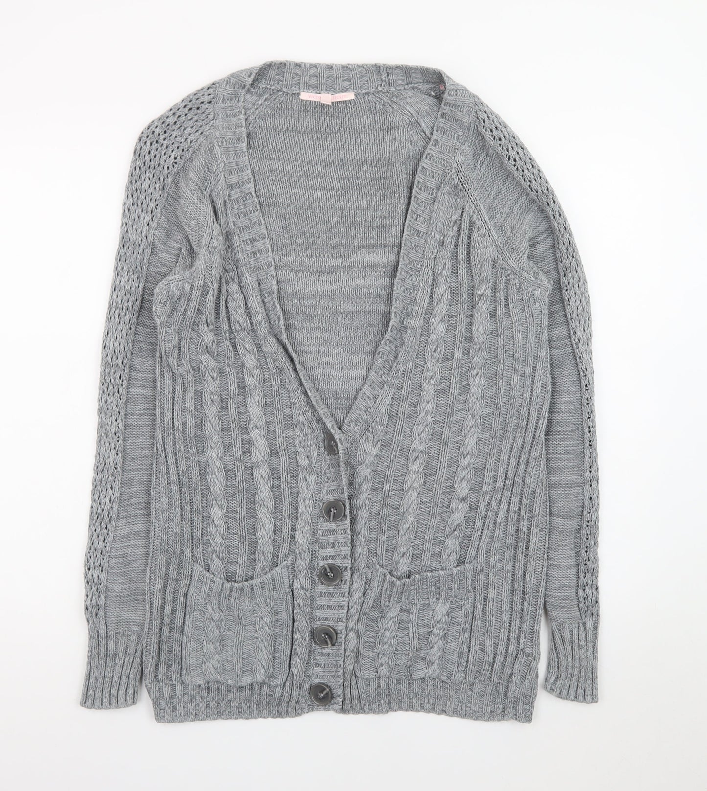 Victoria's Secret Women’s Grey Cotton Cable Knit Cardigan S