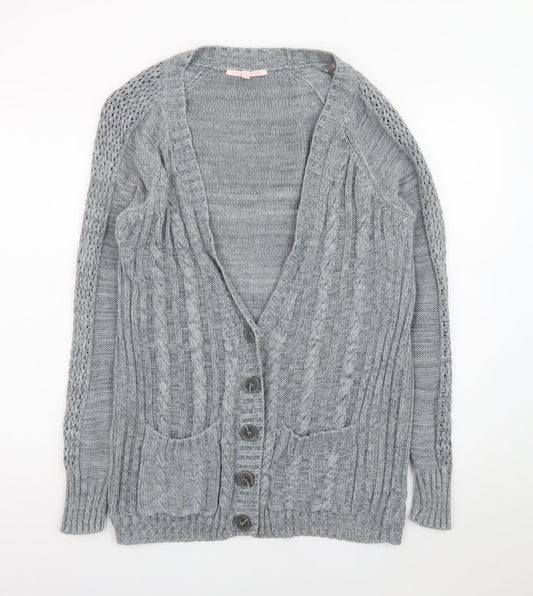 Victoria's Secret Women’s Grey Cotton Cable Knit Cardigan S