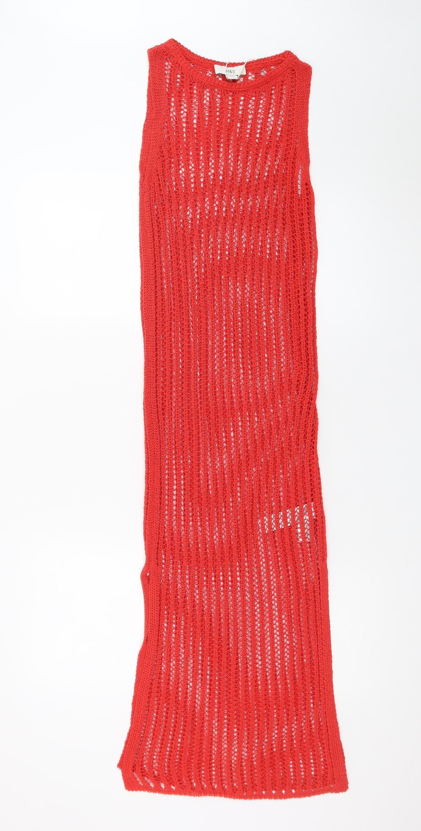 Marks and Spencer Women’s Red Knit Sleeveless Long Slip Dress XS