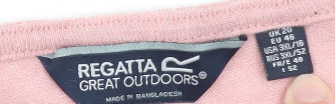 Regatta Women’s Pink Cowl Neck Long Sleeve Pullover Jumper Size 20