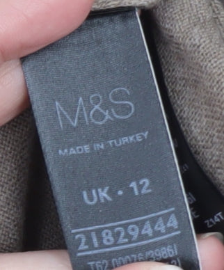Marks and Spencer Per Una Women's Beige Cowl Neck Jumper Size 12