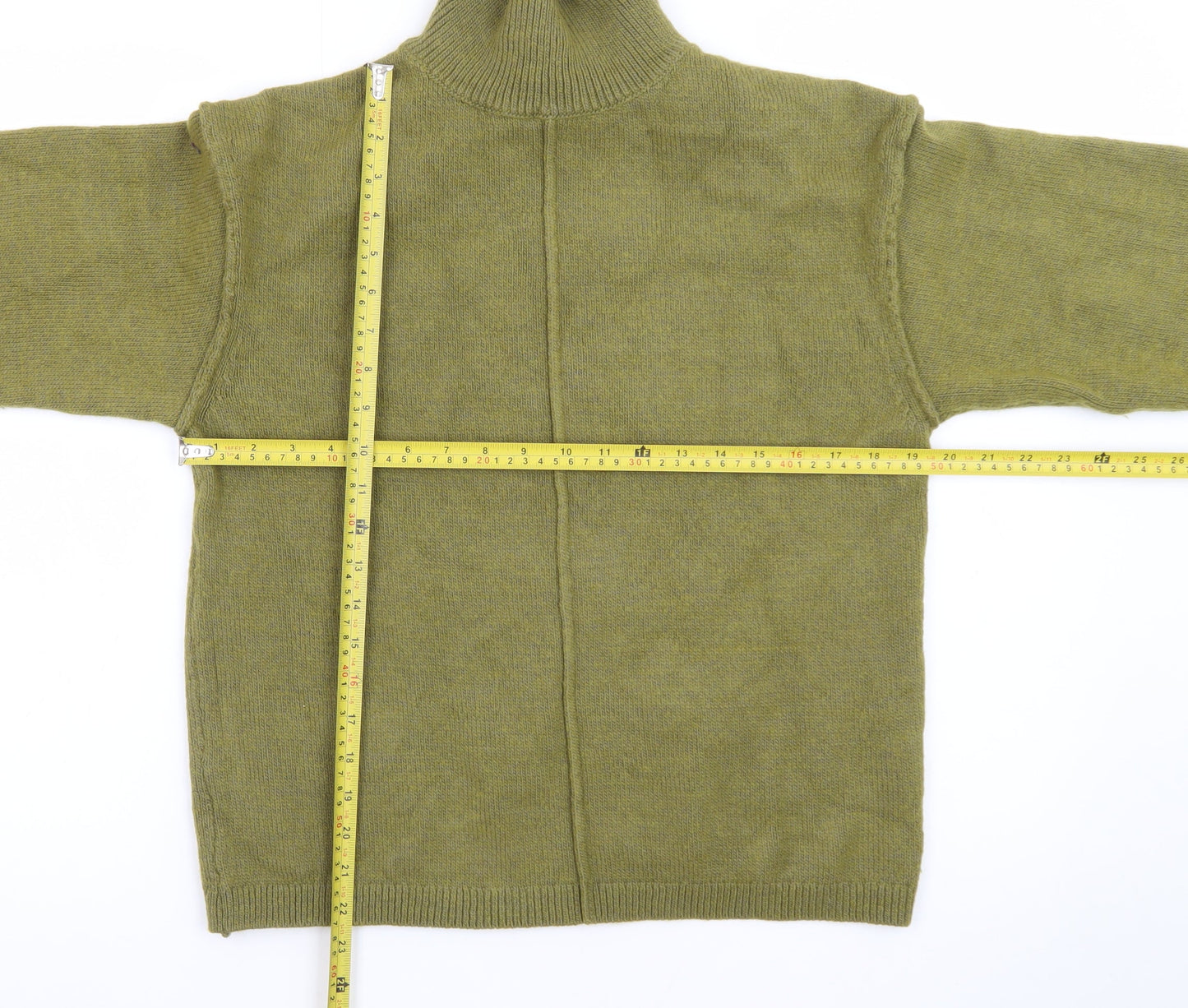 H&M Women's Green Roll Neck Wool Blend Pullover Jumper XS