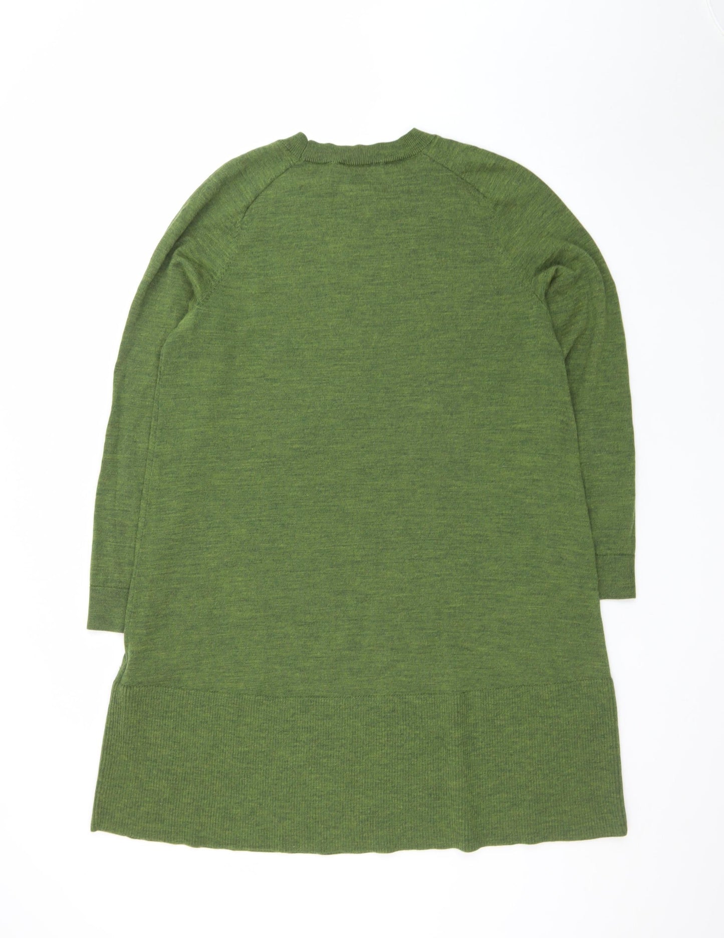 COS Women Green Wool Knit Shift Dress Size 14 Long Sleeve
