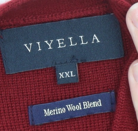 Viyella Womens Red Merino Wool Blend Sleeveless Vest XXL