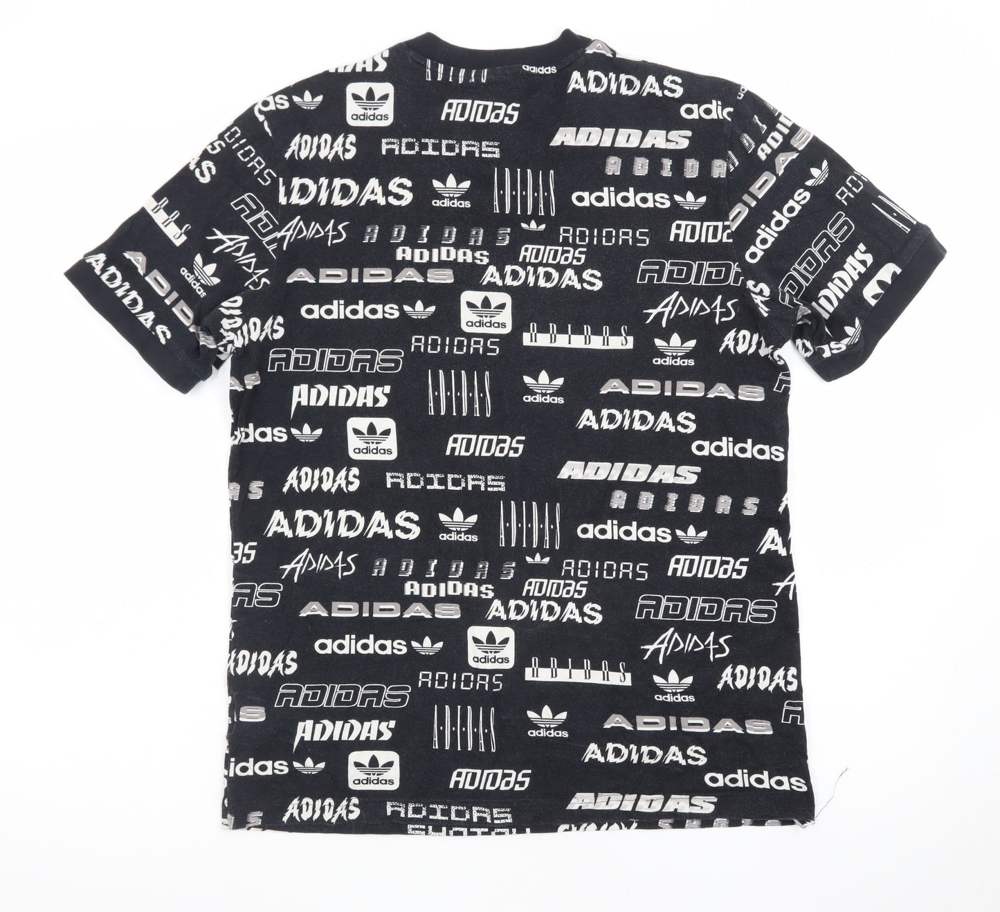 Adidas Men's Black Graphic Print Crew Neck Short Sleeve T-Shirt XS