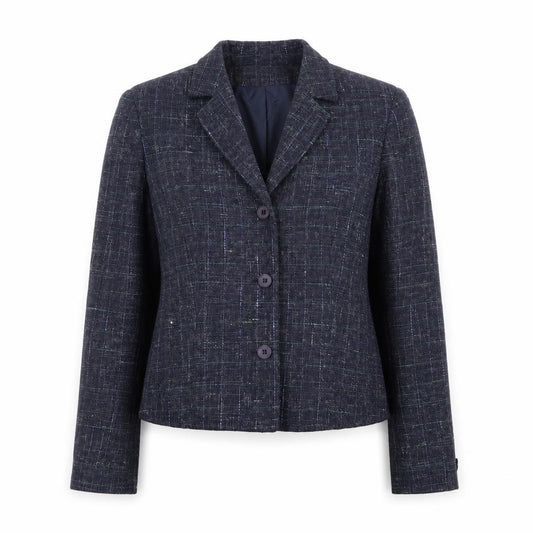 Jones New York Women's Navy Wool Blend Blazer Jacket Size 12 Classic Lined