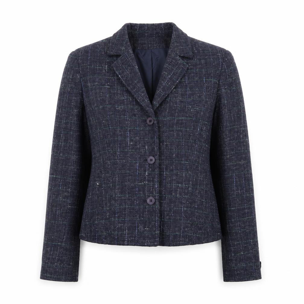 Jones New York Women's Navy Wool Blend Blazer Jacket Size 12 Classic Lined