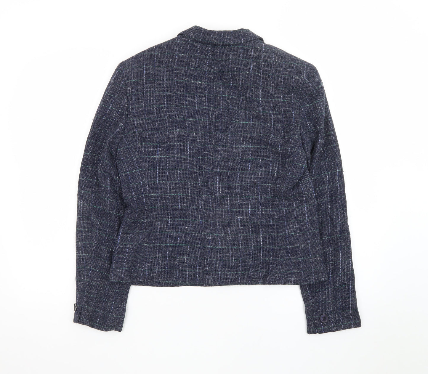 Jones New York Women's Navy Wool Blend Blazer Jacket Size 12 Classic Lined