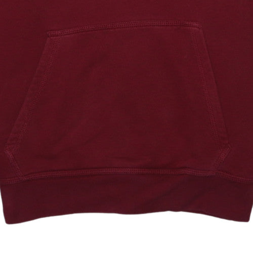 Nike Men's Red Pullover Hoodie Medium Fleece Logo Sweatshirt