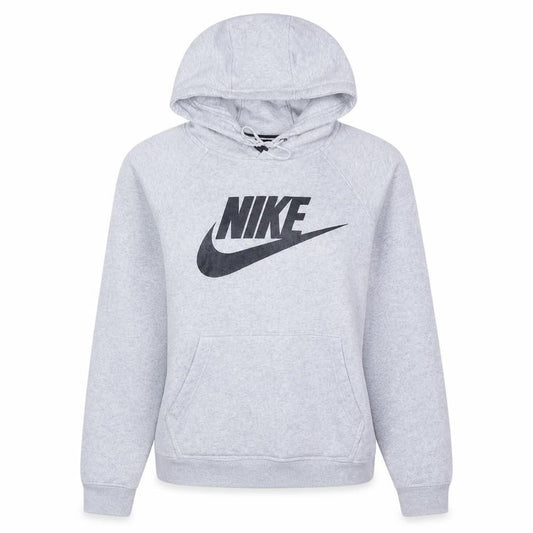 Nike Womens Grey Pullover Hoodie XS Cotton Blend Logo Sweatshirt