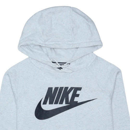 Nike Womens Grey Pullover Hoodie XS Cotton Blend Logo Sweatshirt
