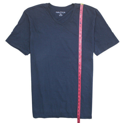 Nautica Men's Navy Blue XXL V-Neck Cotton T-Shirt