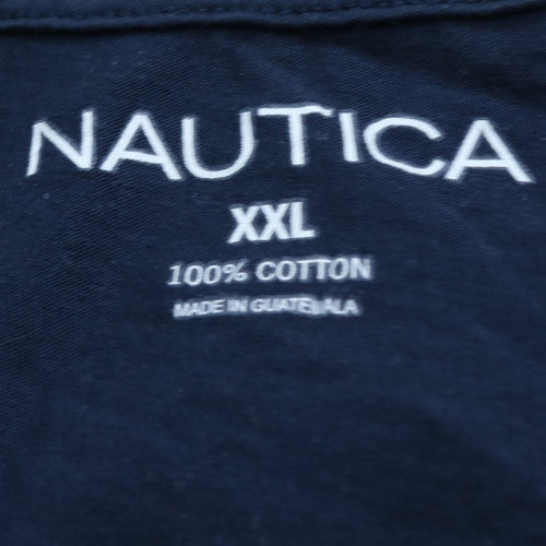 Nautica Men's Navy Blue XXL V-Neck Cotton T-Shirt