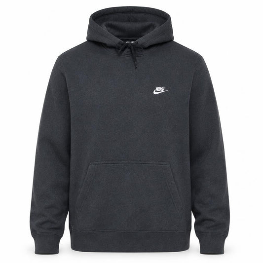 Nike Men's Grey XL Pullover Hoodie with Logo Pocket - Sportswear